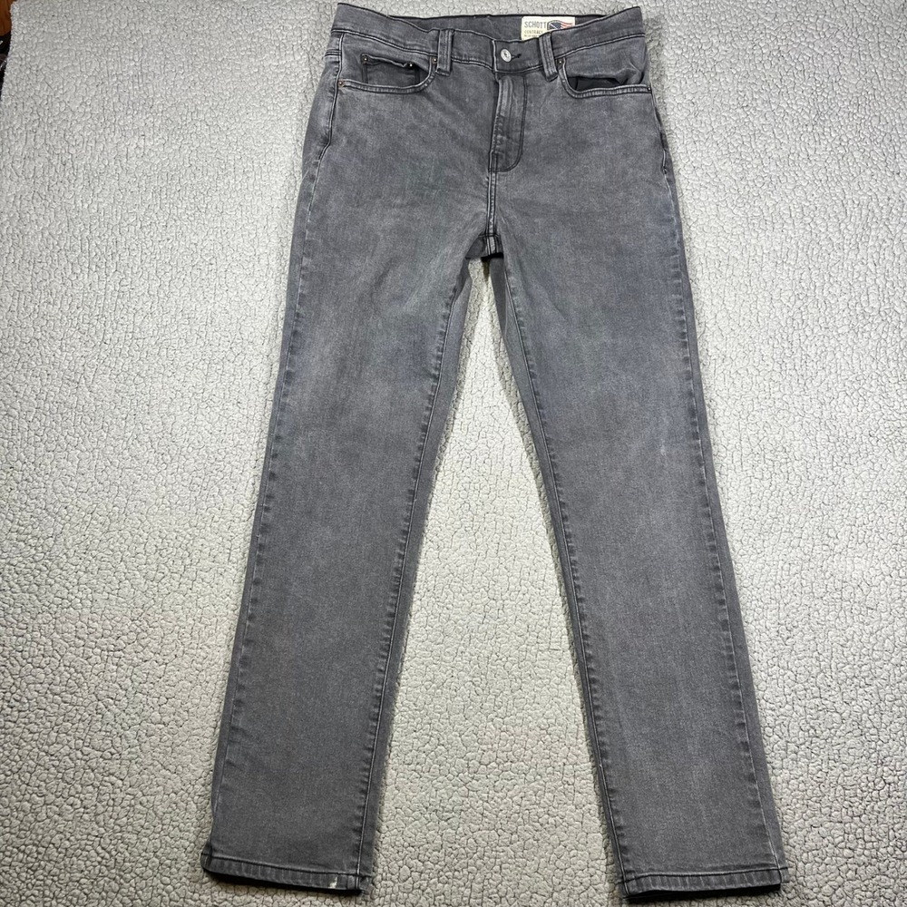 Schott NYC Contract 1913 Mens Gray Slim Straight Denim Jeans Size 31 TRD192832